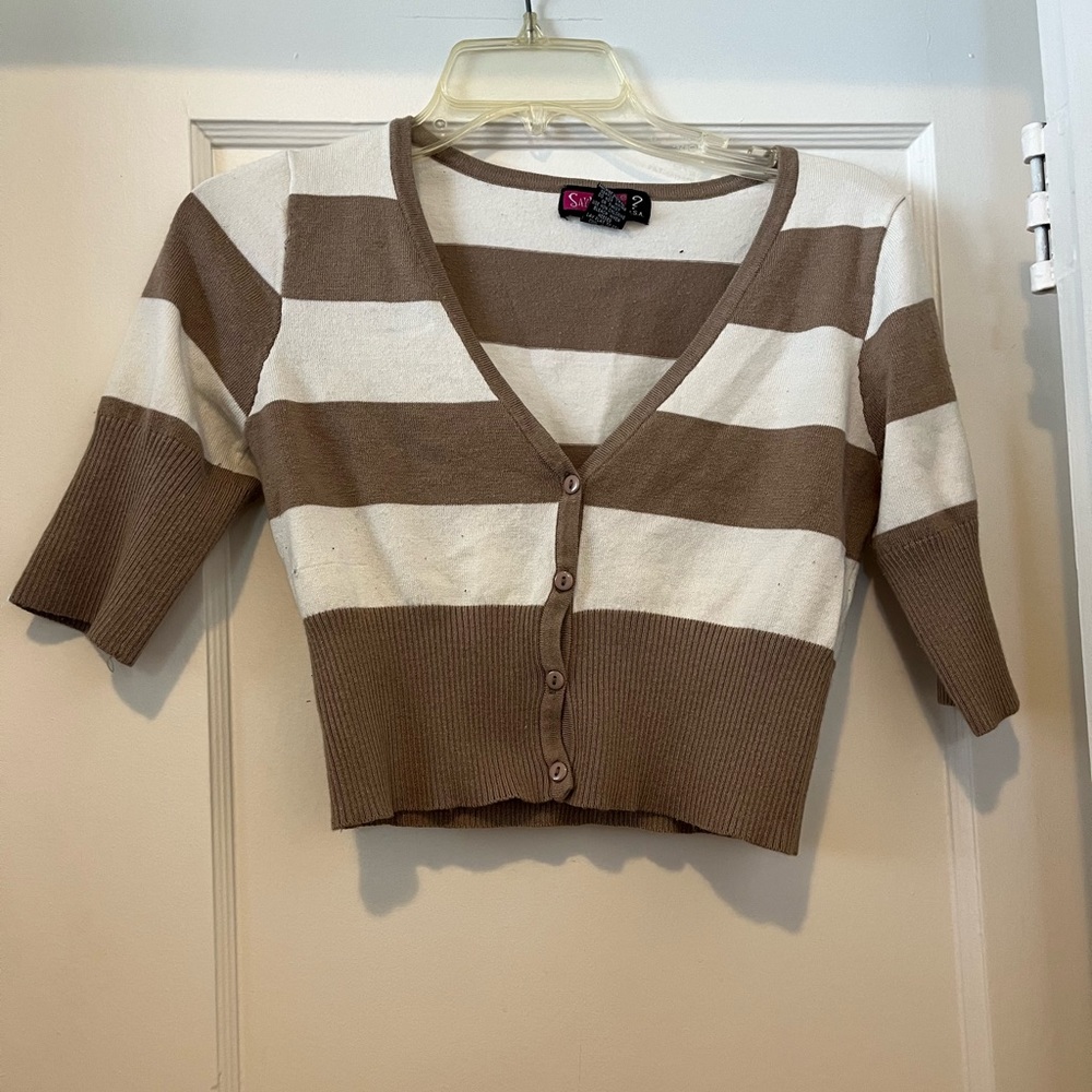 🌻 Stripped Cropped Cardigan